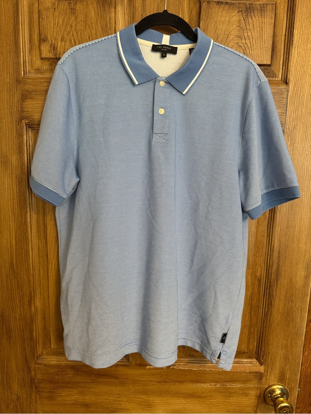 Ted Baker Sky Blue Short Sleeve Polo with White Trim